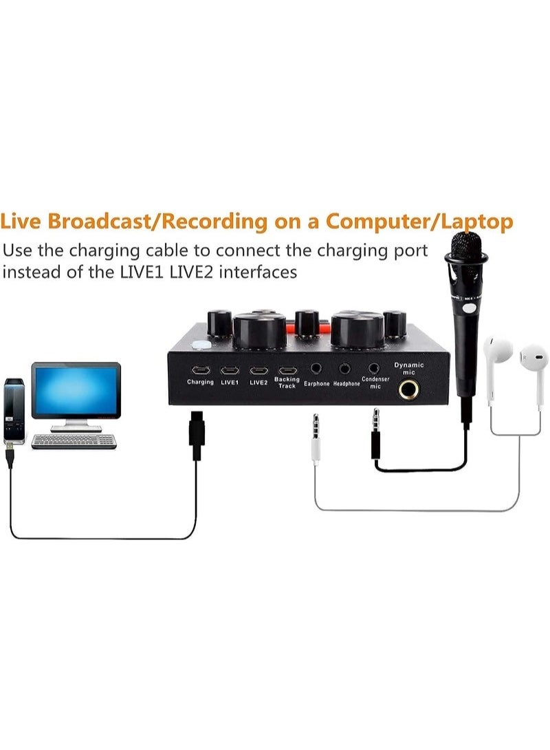 V8 Sound Card, Sound Effects Board for Podcast Equipment Bundle, Sound Board for Streaming Alog with Voice Changer Podcast - Image 3